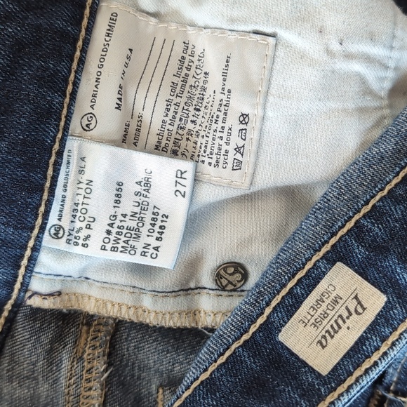 AG Prima Cigarette Ankle Jeans 27 11 Year Wash SLA - Picture 10 of 11